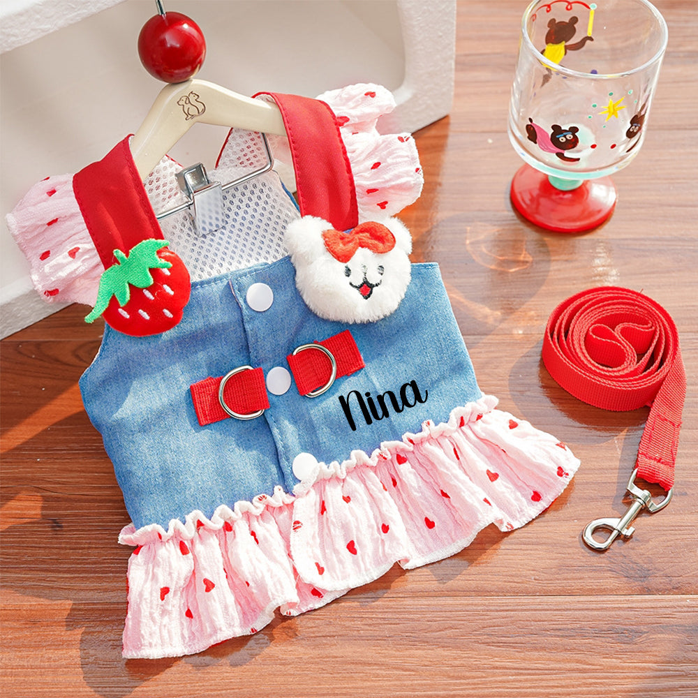Personalisiertes Jeanskleid mit Name und Leine | inCloth14