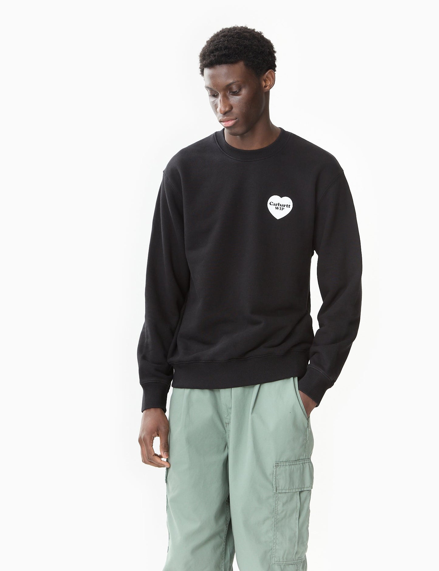 Sweatshirt mit Herz-Bandana (locker geschnitten) – Weiß