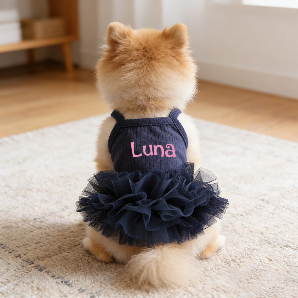 Personalisiertes Haustier-Tutu-Kleid mit Namen | inCloth40