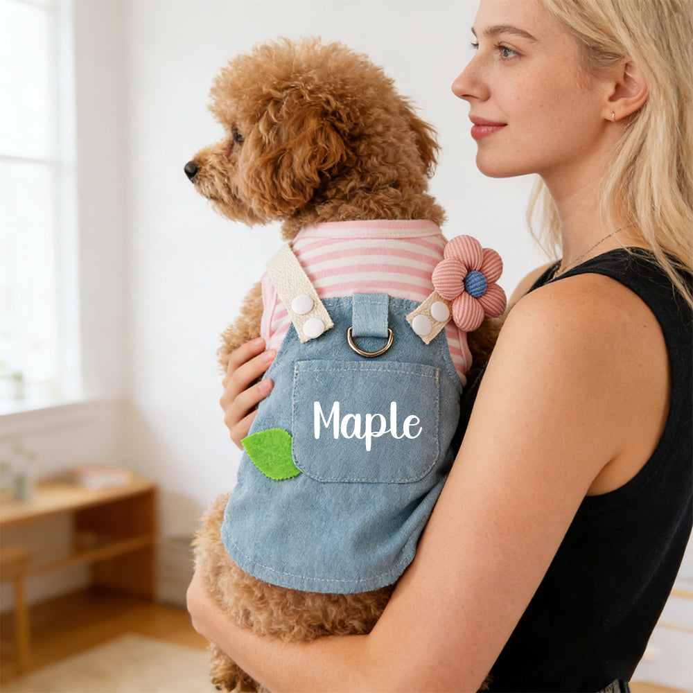 Robe Salopette en Jean Personnalisée pour Animaux de Compagnie | inCloth49