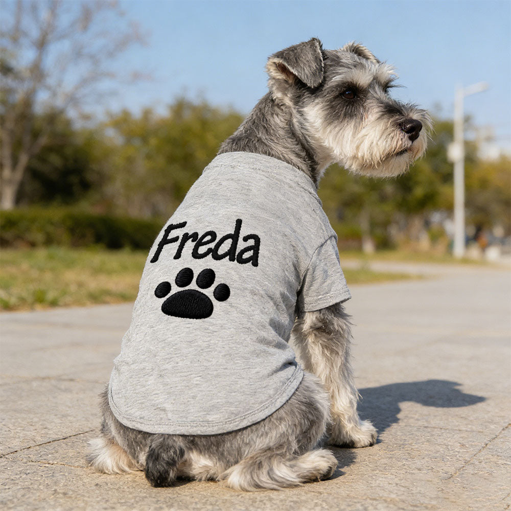 T-shirt personnalisé brodé avec nom pour animaux de compagnie | inCloth75
