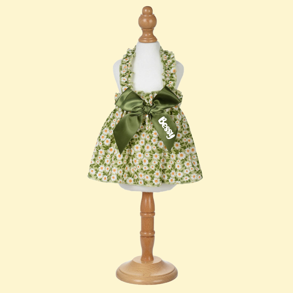 Robe personnalisée à nœud floral pour animaux | inCloth12
