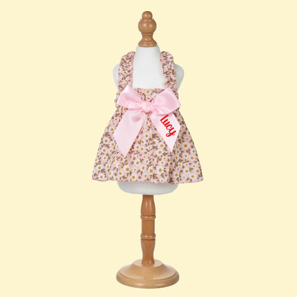 Robe personnalisée à nœud floral pour animaux | inCloth12