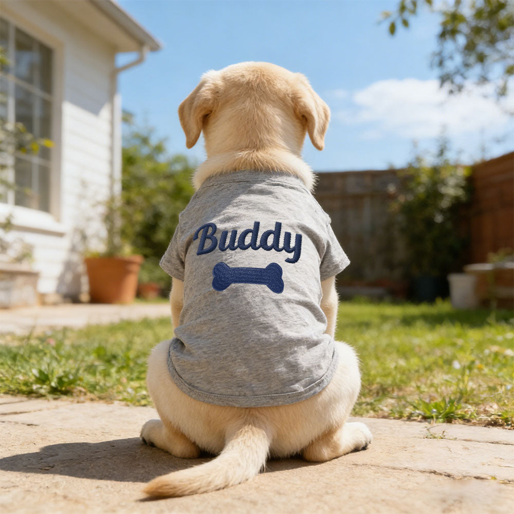 T-shirt personnalisé brodé avec nom pour animaux de compagnie | inCloth75