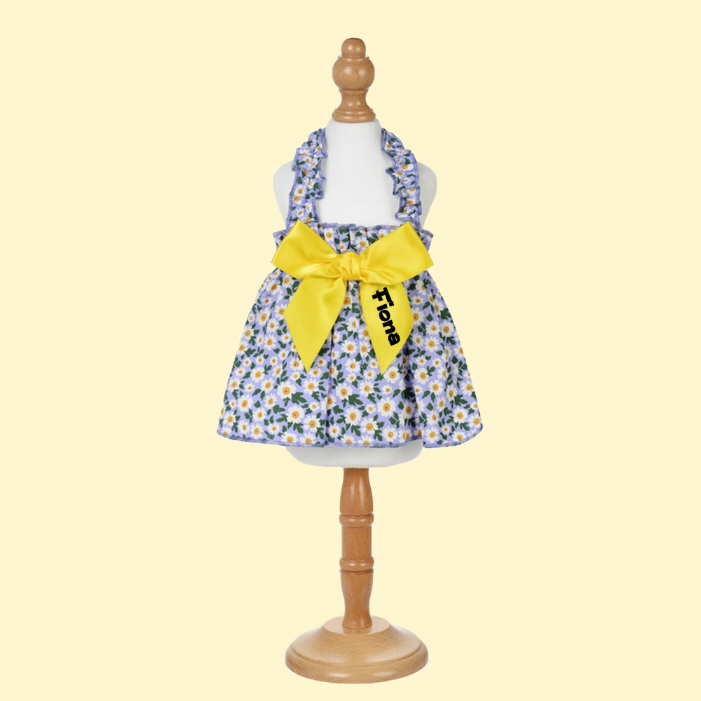 Robe personnalisée à nœud floral pour animaux | inCloth12