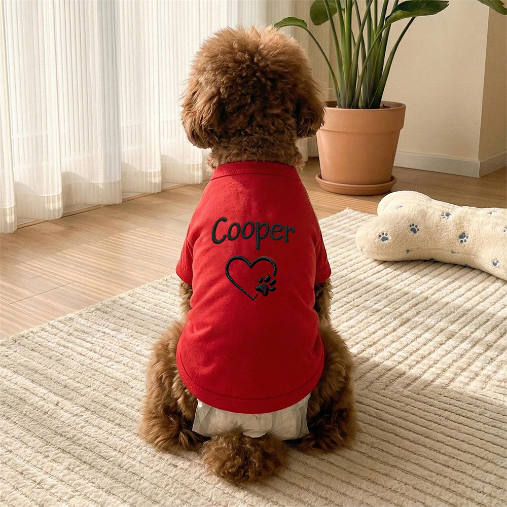 T-shirt personnalisé brodé avec nom pour animaux de compagnie | inCloth75