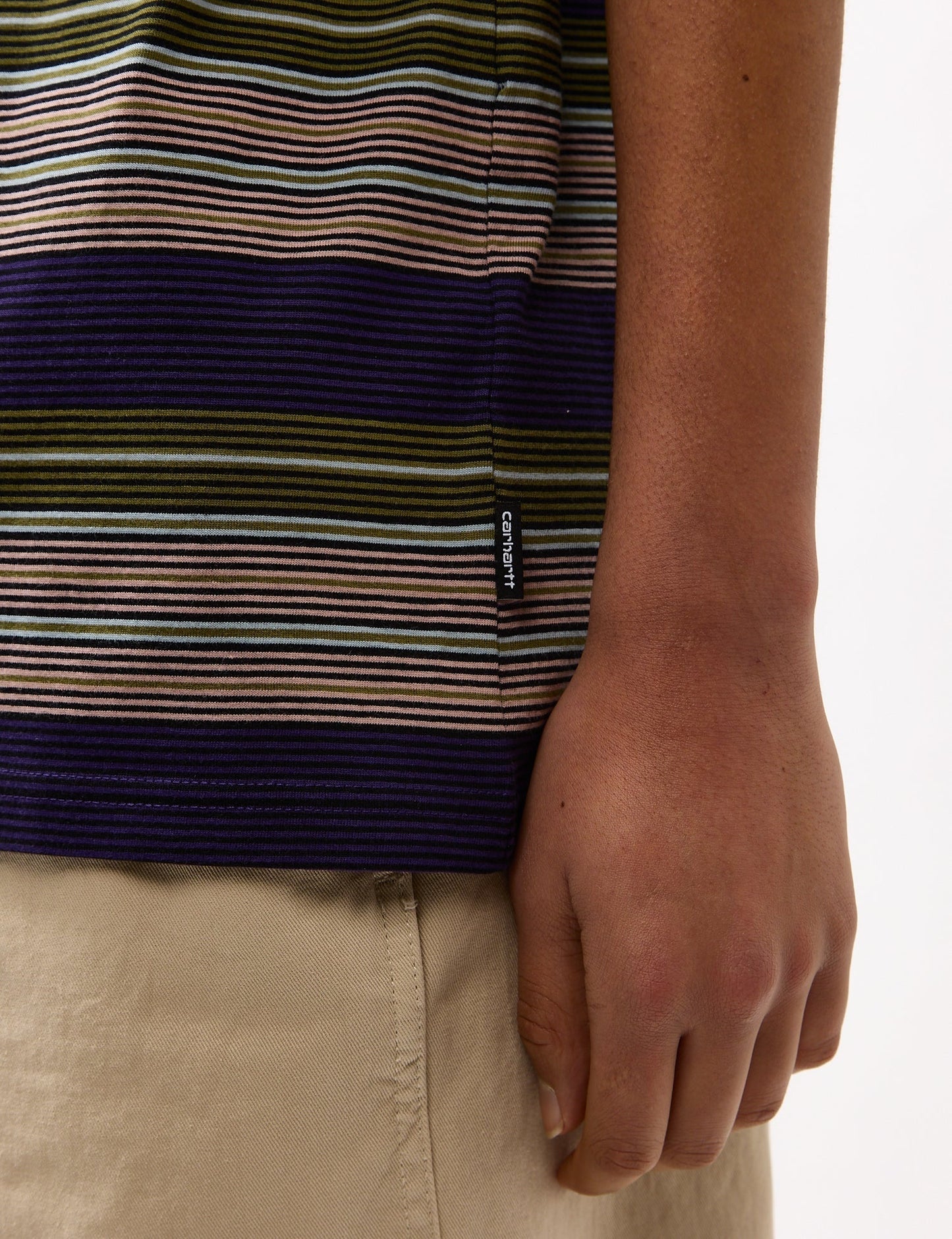 T-shirt Coby à rayures (ample) - Violet tyrien