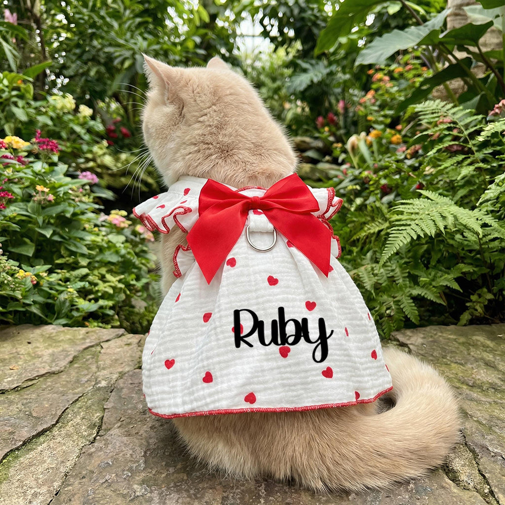 Robe florale personnalisée à nœud pour animaux | inCloth38