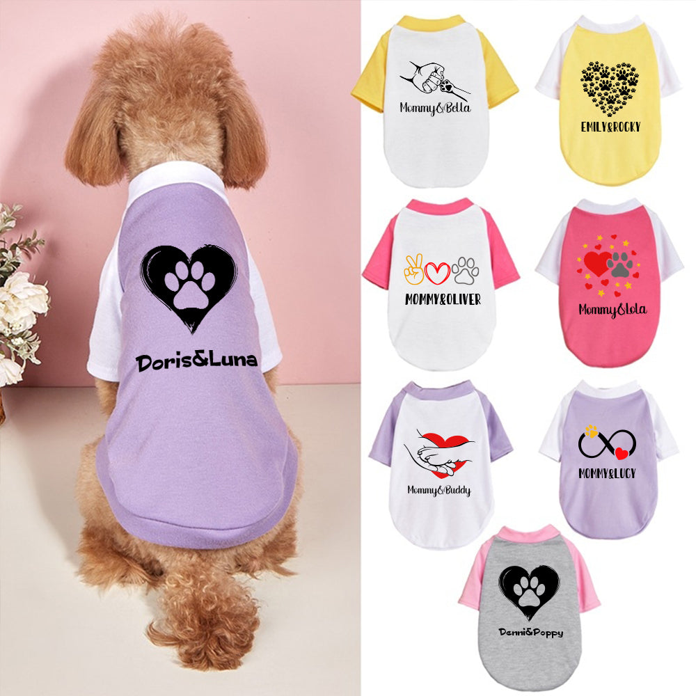 Personalisiertes Color-Block Haustier-T-Shirt zum Muttertag | inCloth42
