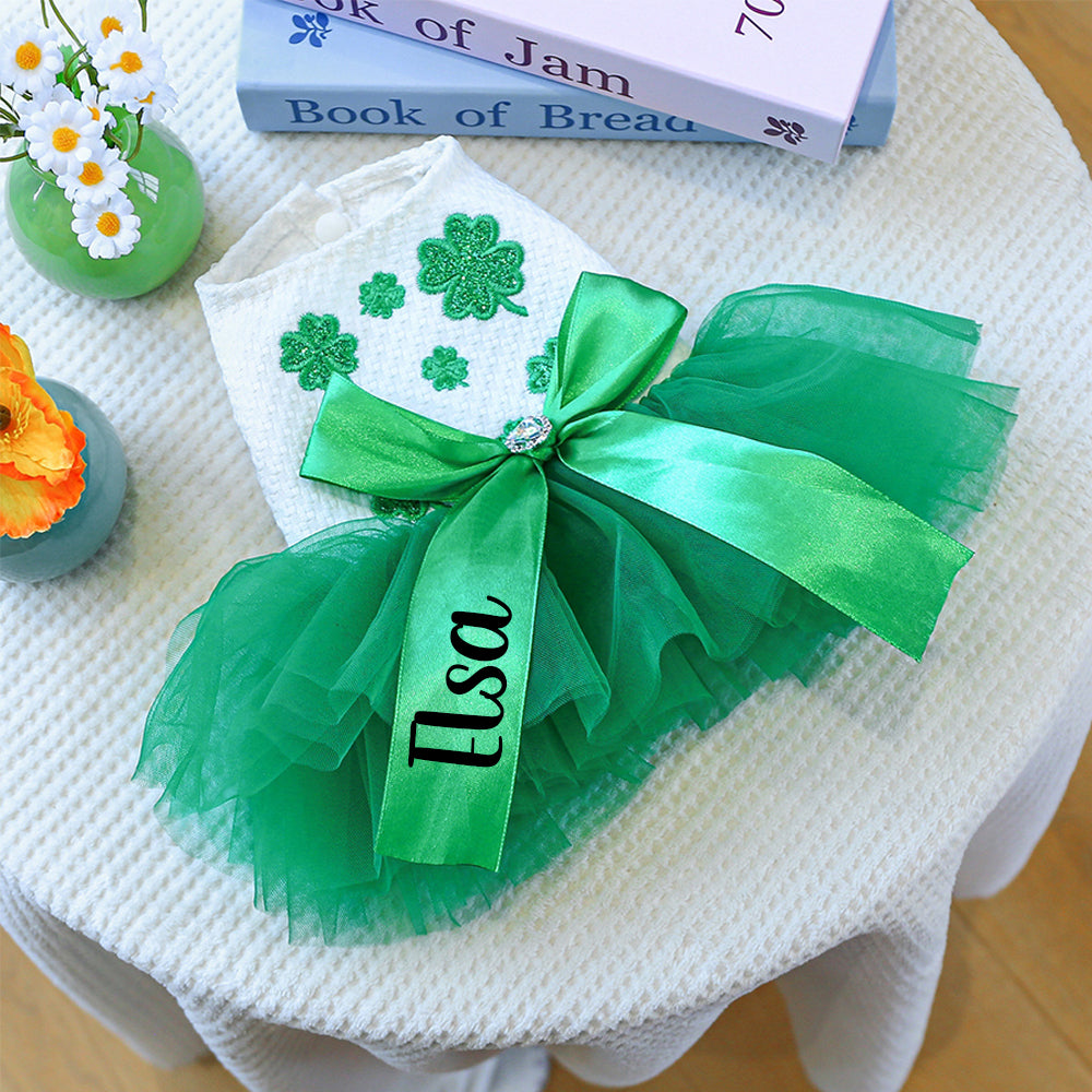 Personalisiertes Glücks-St.-Patricks-Day-Kleid für Haustiere | inCloth11