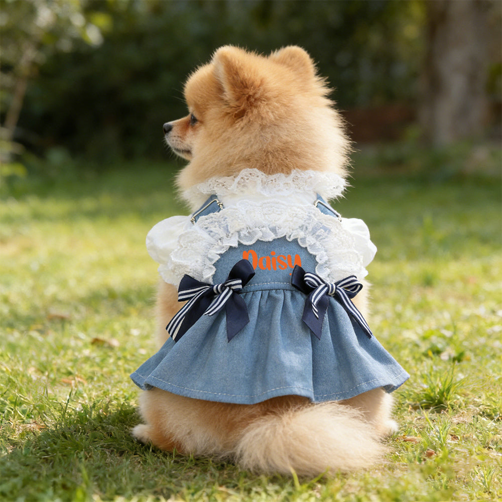 Salopette personnalisée en jean pour animaux de compagnie | inCloth18