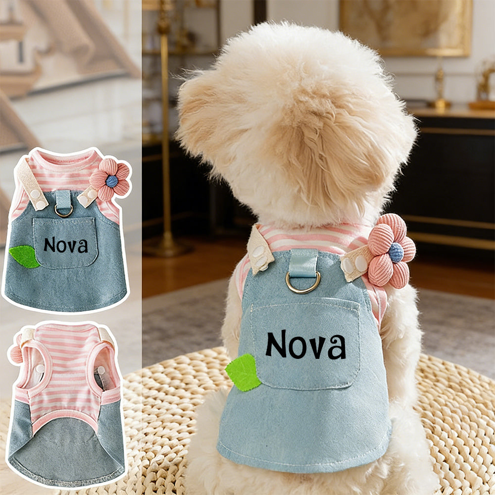 Robe Salopette en Jean Personnalisée pour Animaux de Compagnie | inCloth49