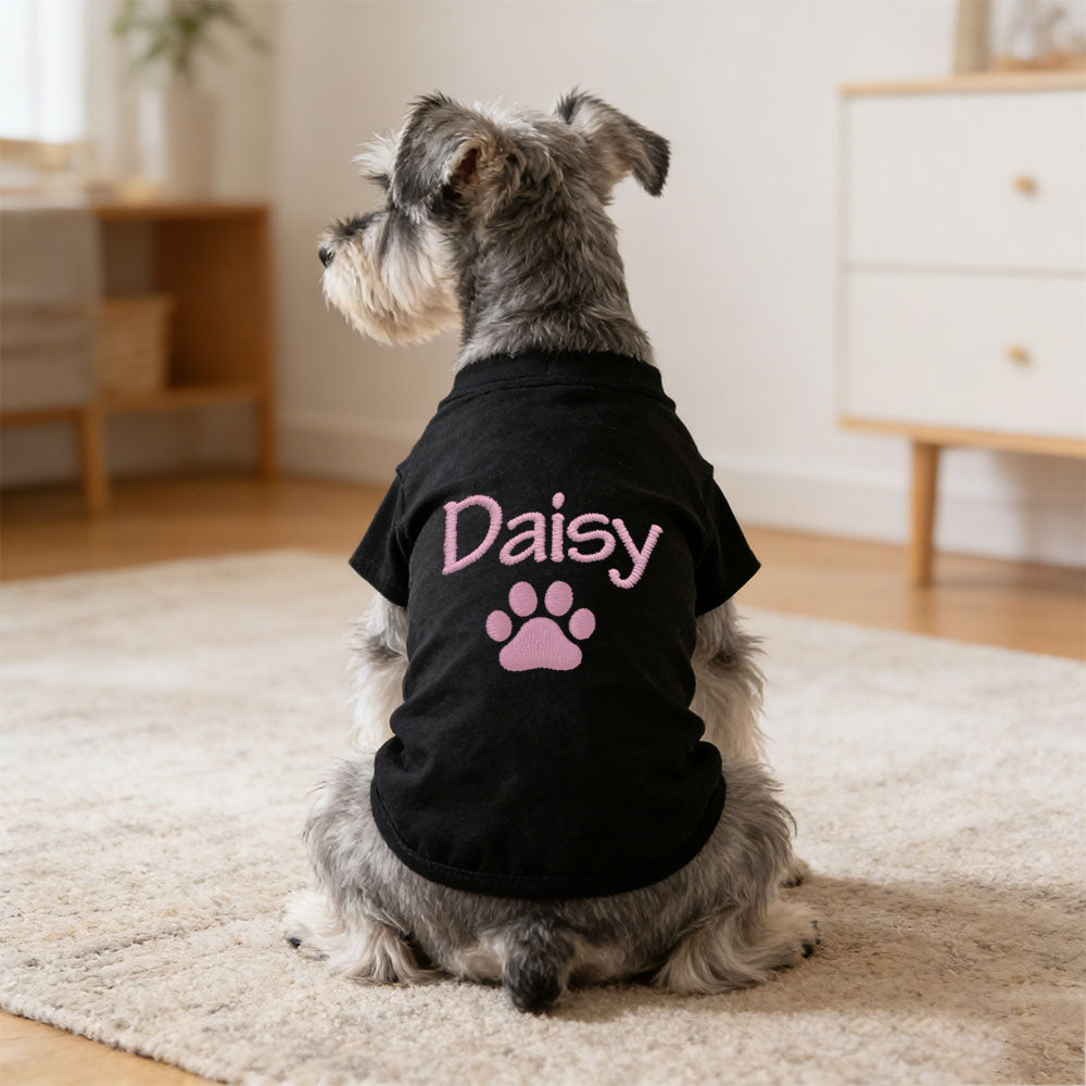 T-shirt personnalisé brodé avec nom pour animaux de compagnie | inCloth75