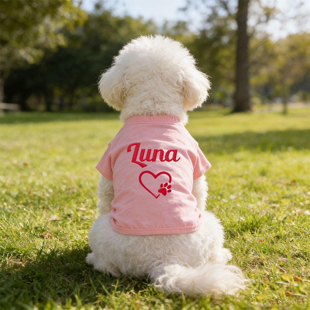 T-shirt personnalisé brodé avec nom pour animaux de compagnie | inCloth75