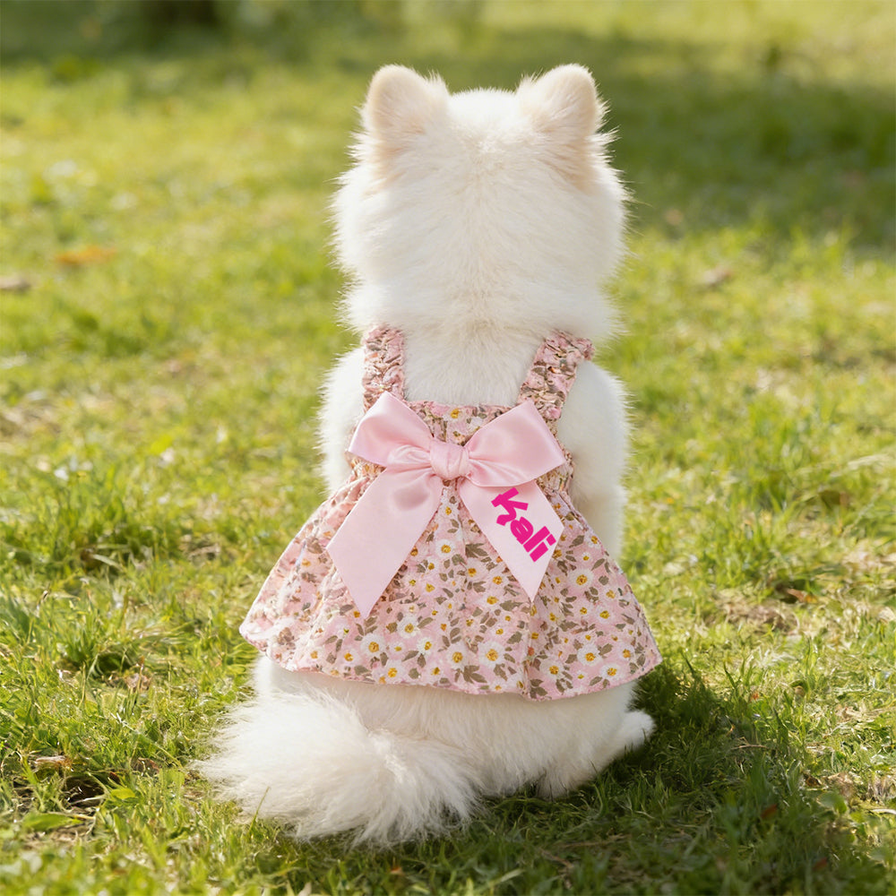 Robe personnalisée à nœud floral pour animaux | inCloth12