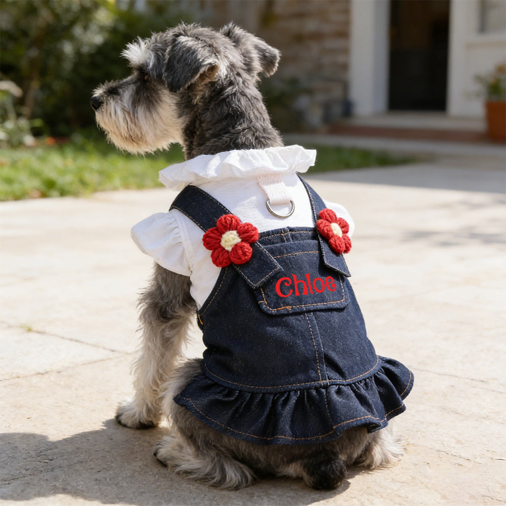 Salopette personnalisée en jean pour animaux de compagnie | inCloth18