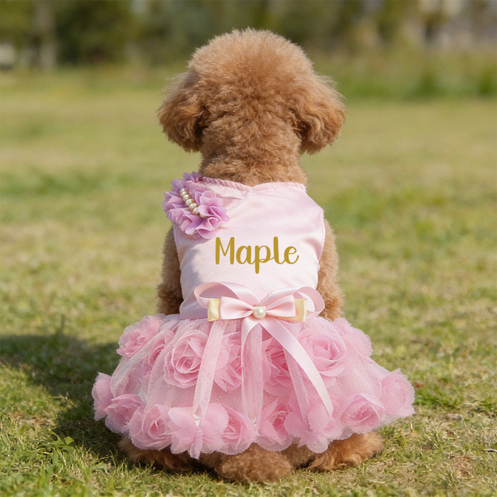 Robe de princesse personnalisée en satin pour animaux de compagnie | inCloth50