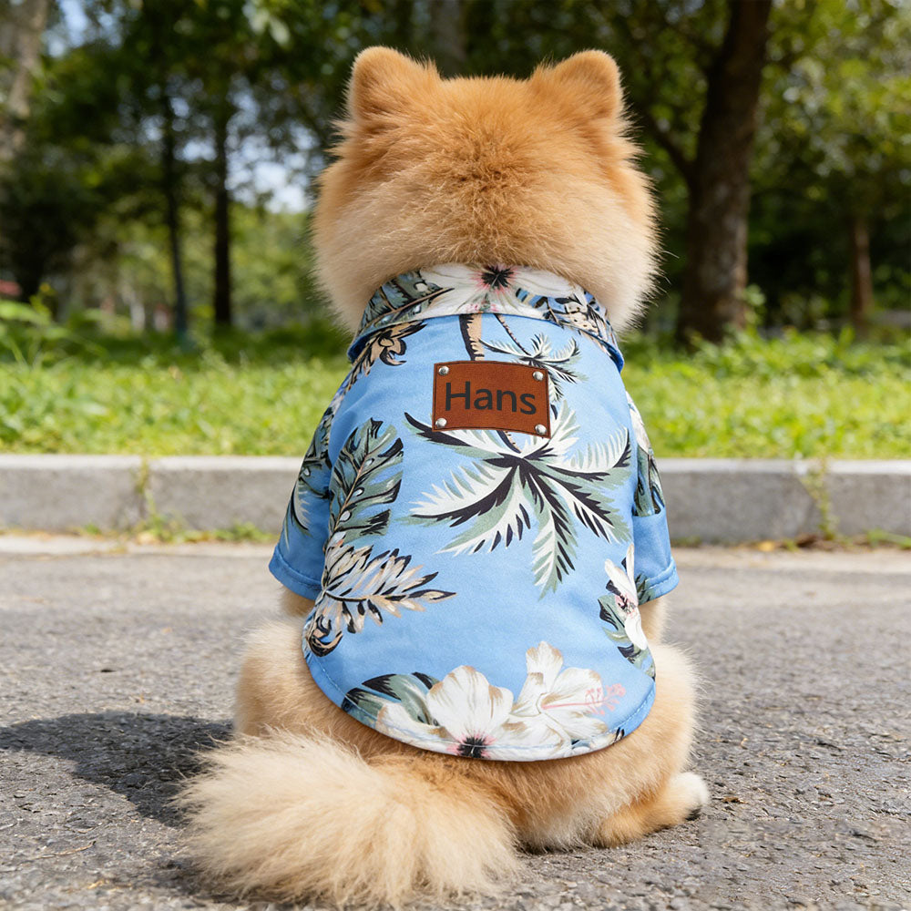 Personalized Leather Patch Name Hawaiian Pet T-shirt | inCloth57