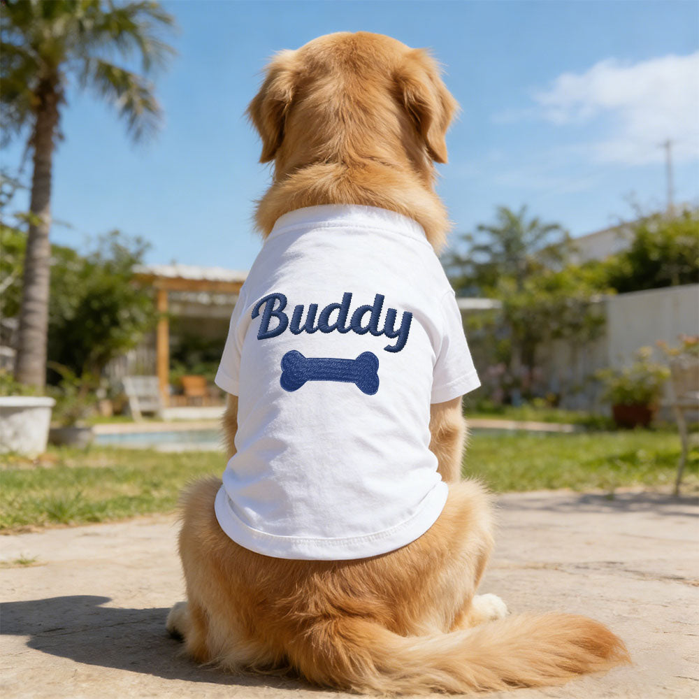 T-shirt personnalisé brodé avec nom pour animaux de compagnie | inCloth75