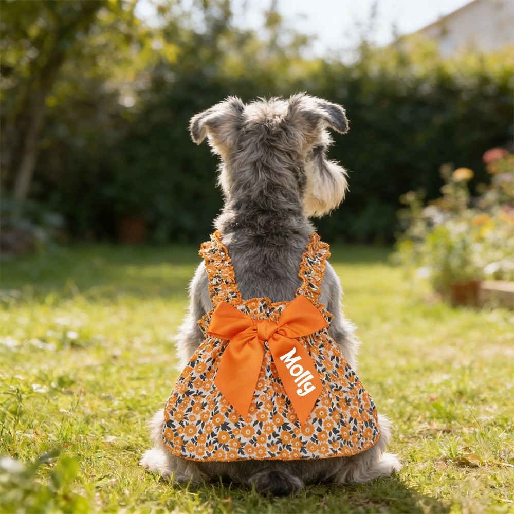 Robe personnalisée à nœud floral pour animaux | inCloth12