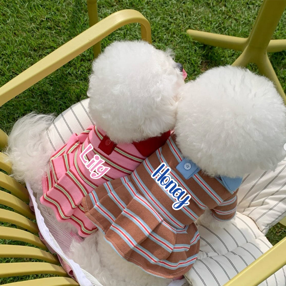 Personalized Name Summer Pet Striped Dress | inCloth48