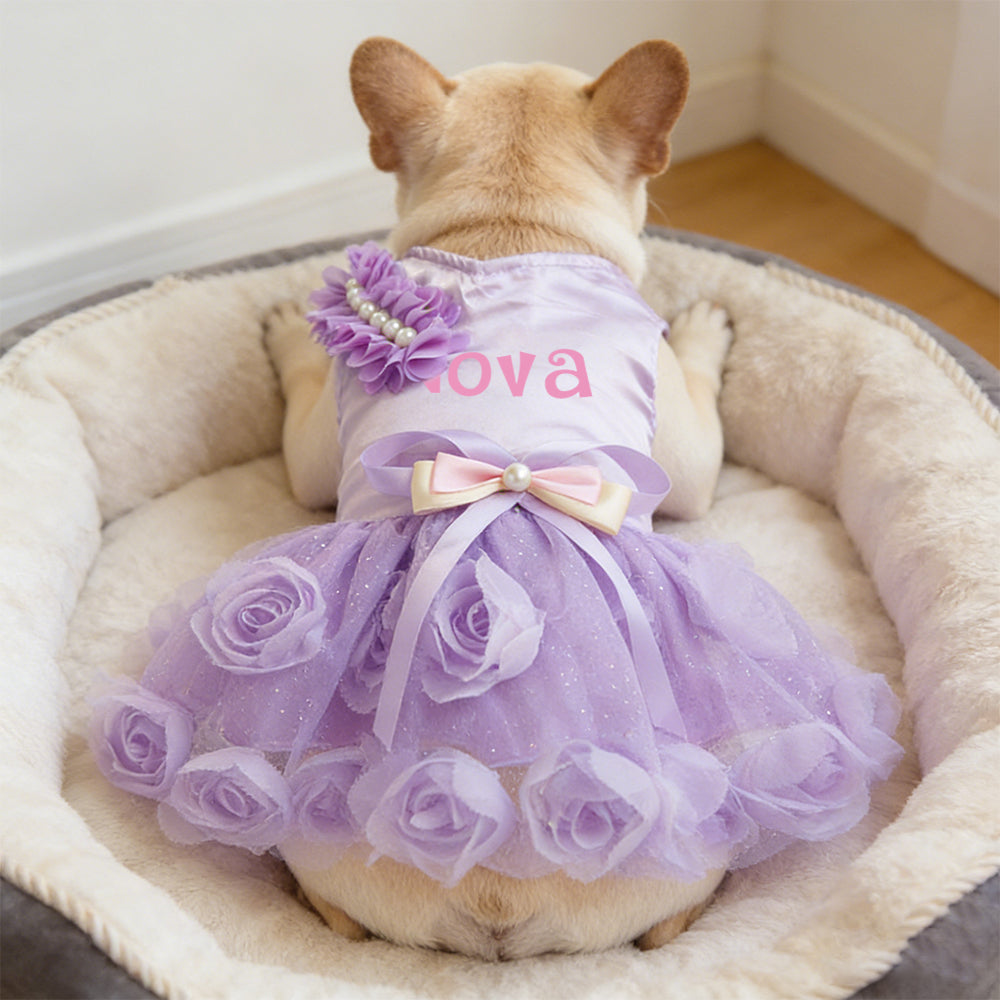 Robe de princesse personnalisée en satin pour animaux de compagnie | inCloth50