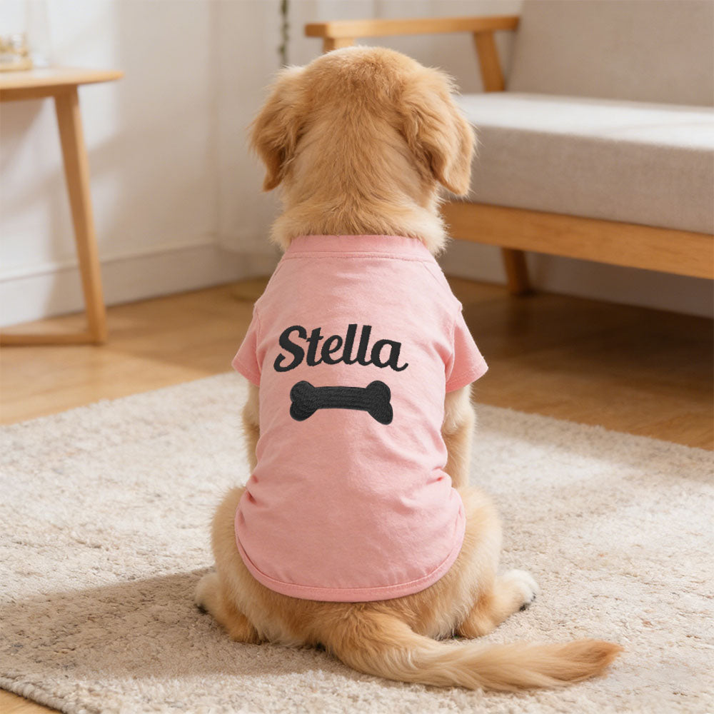 T-shirt personnalisé brodé avec nom pour animaux de compagnie | inCloth75