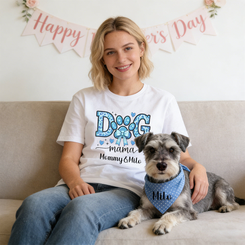Personalisiertes Muttertags-Hundemama-Shirt und Haustier-Halstuch | inCloth45