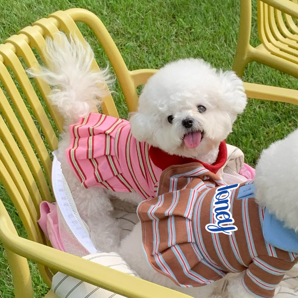 Personalized Name Summer Pet Striped Dress | inCloth48