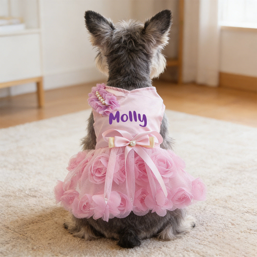 Robe de princesse personnalisée en satin pour animaux de compagnie | inCloth50