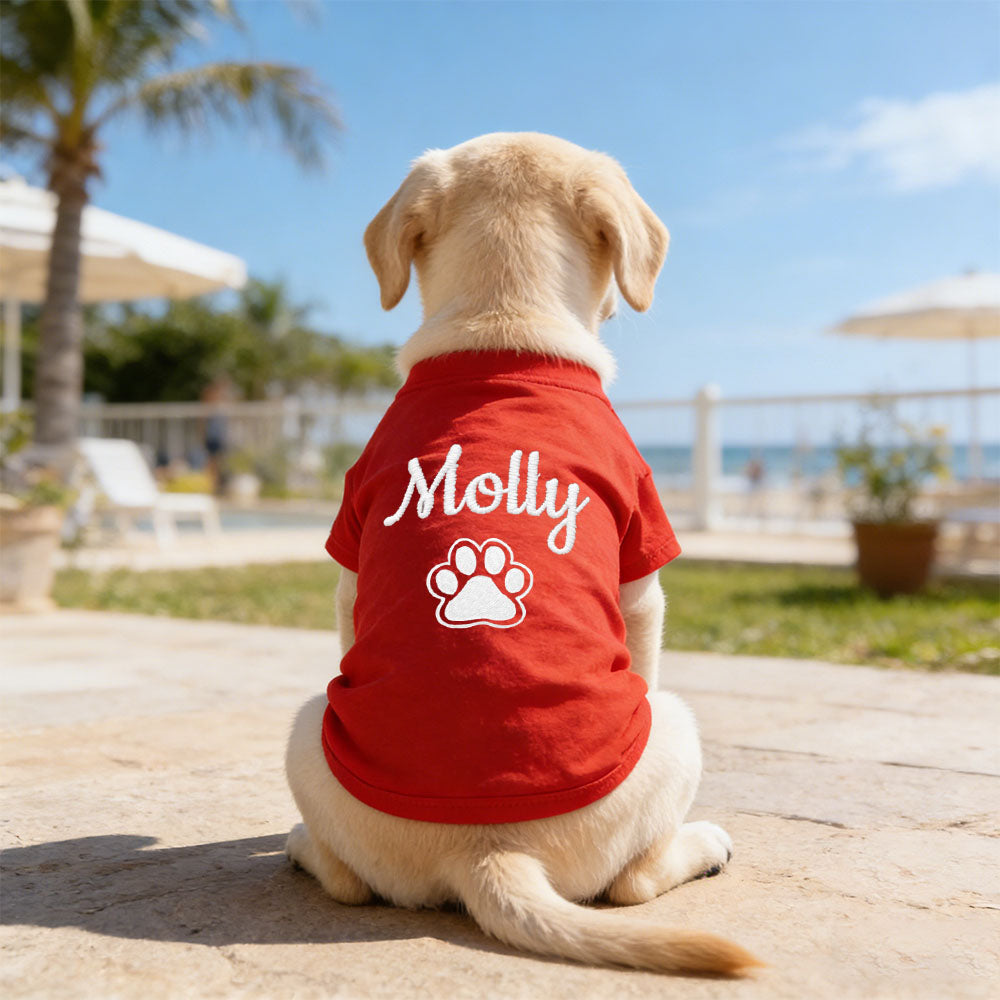 T-shirt personnalisé brodé avec nom pour animaux de compagnie | inCloth75