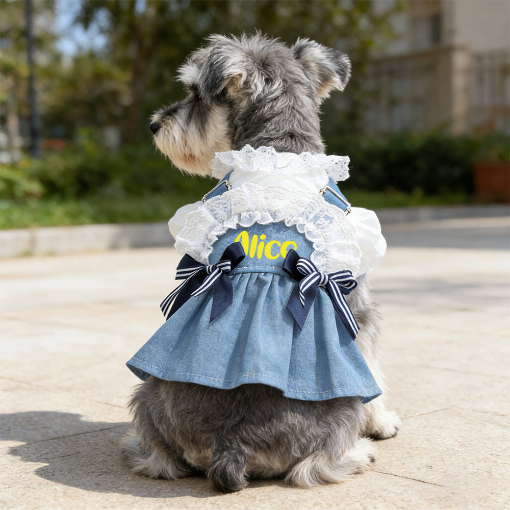Salopette personnalisée en jean pour animaux de compagnie | inCloth18