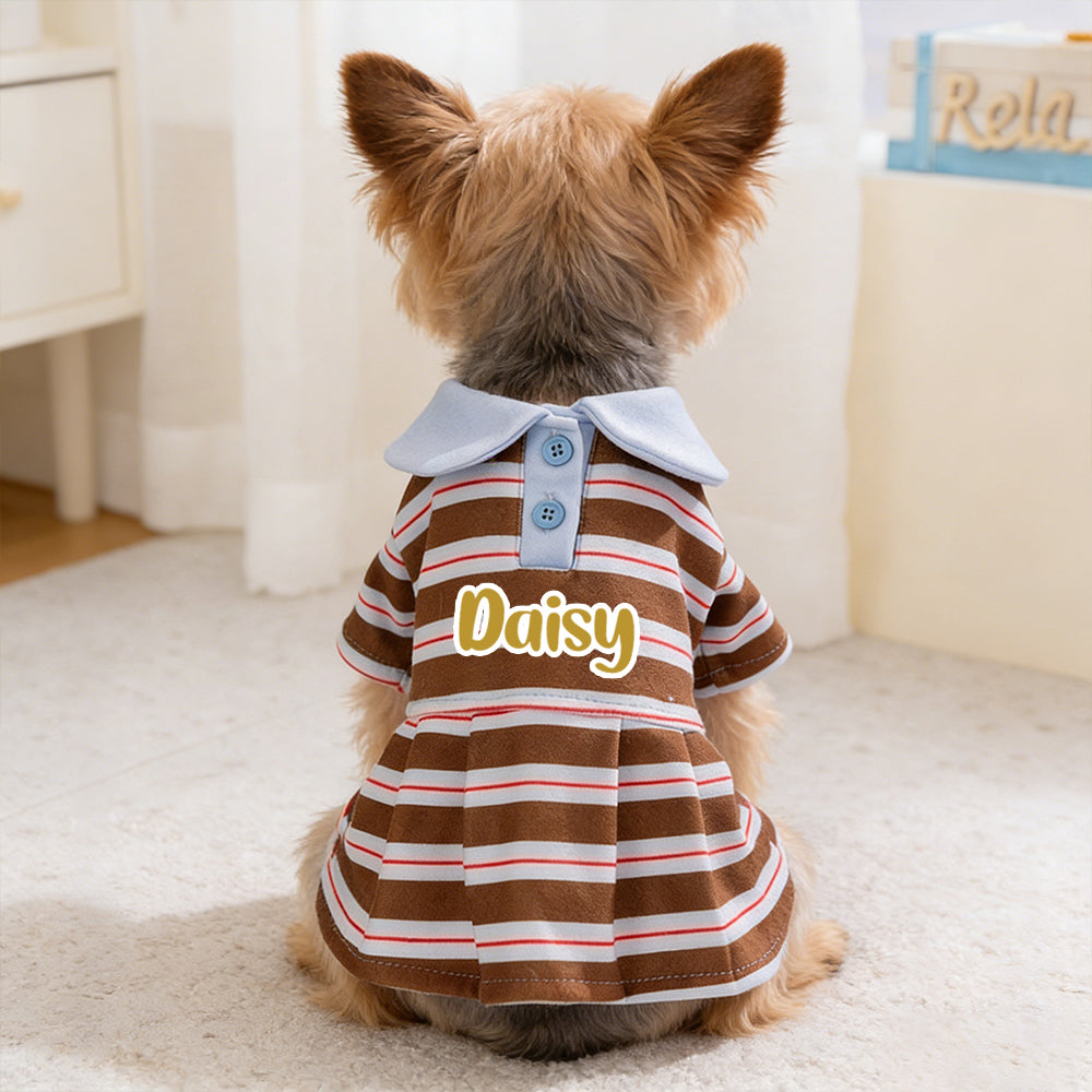 Personalized Name Summer Pet Striped Dress | inCloth48