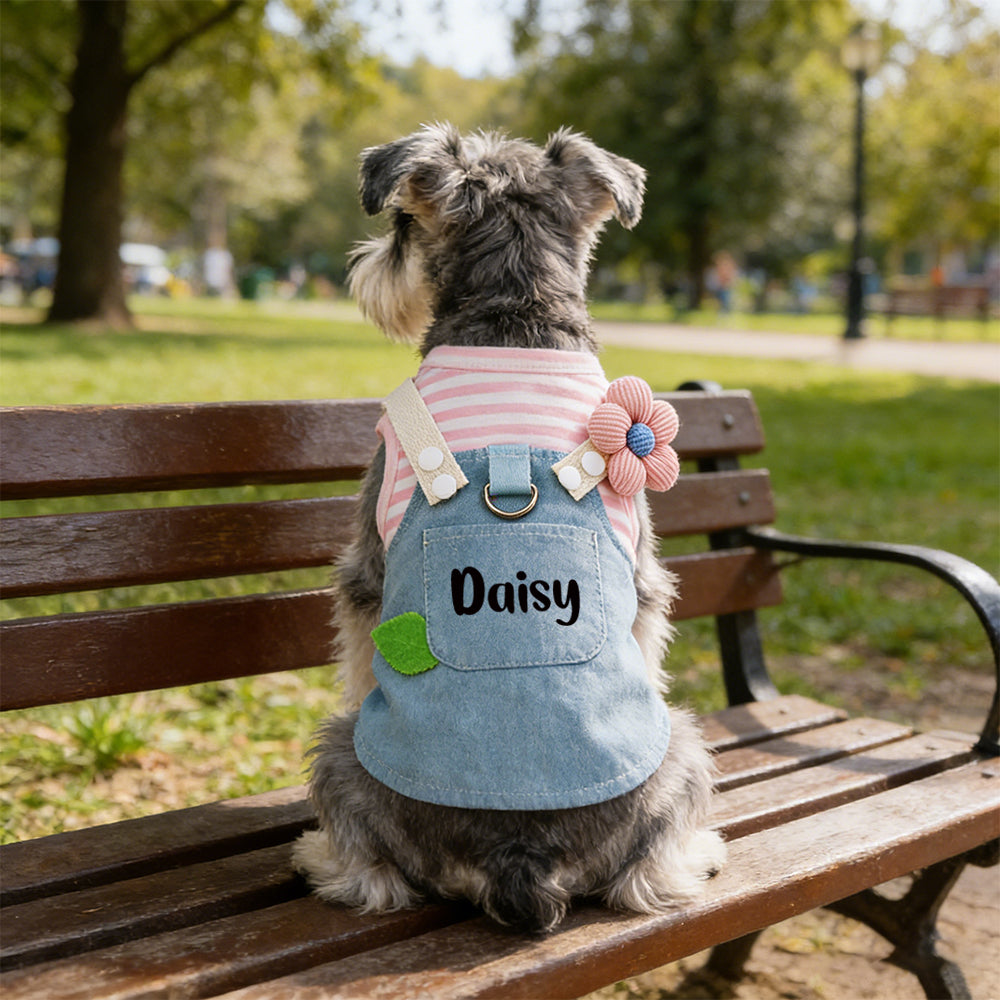 Robe Salopette en Jean Personnalisée pour Animaux de Compagnie | inCloth49