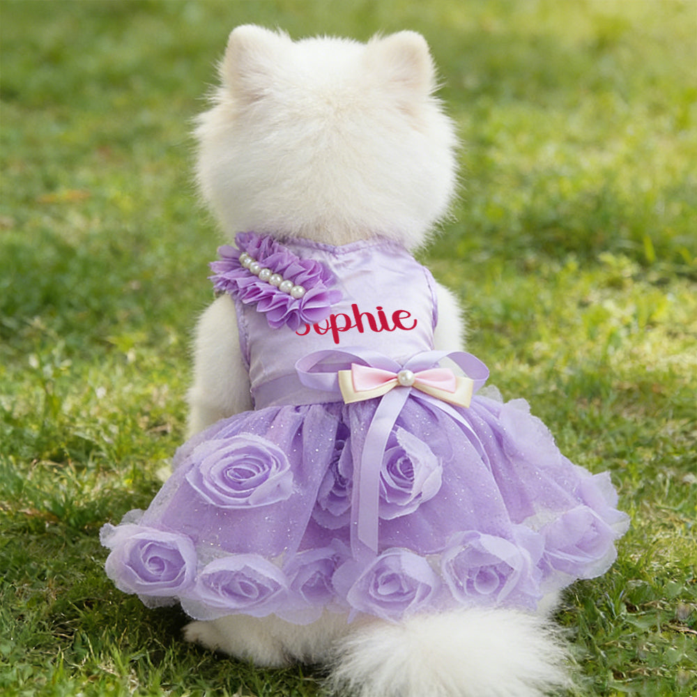 Robe de princesse personnalisée en satin pour animaux de compagnie | inCloth50