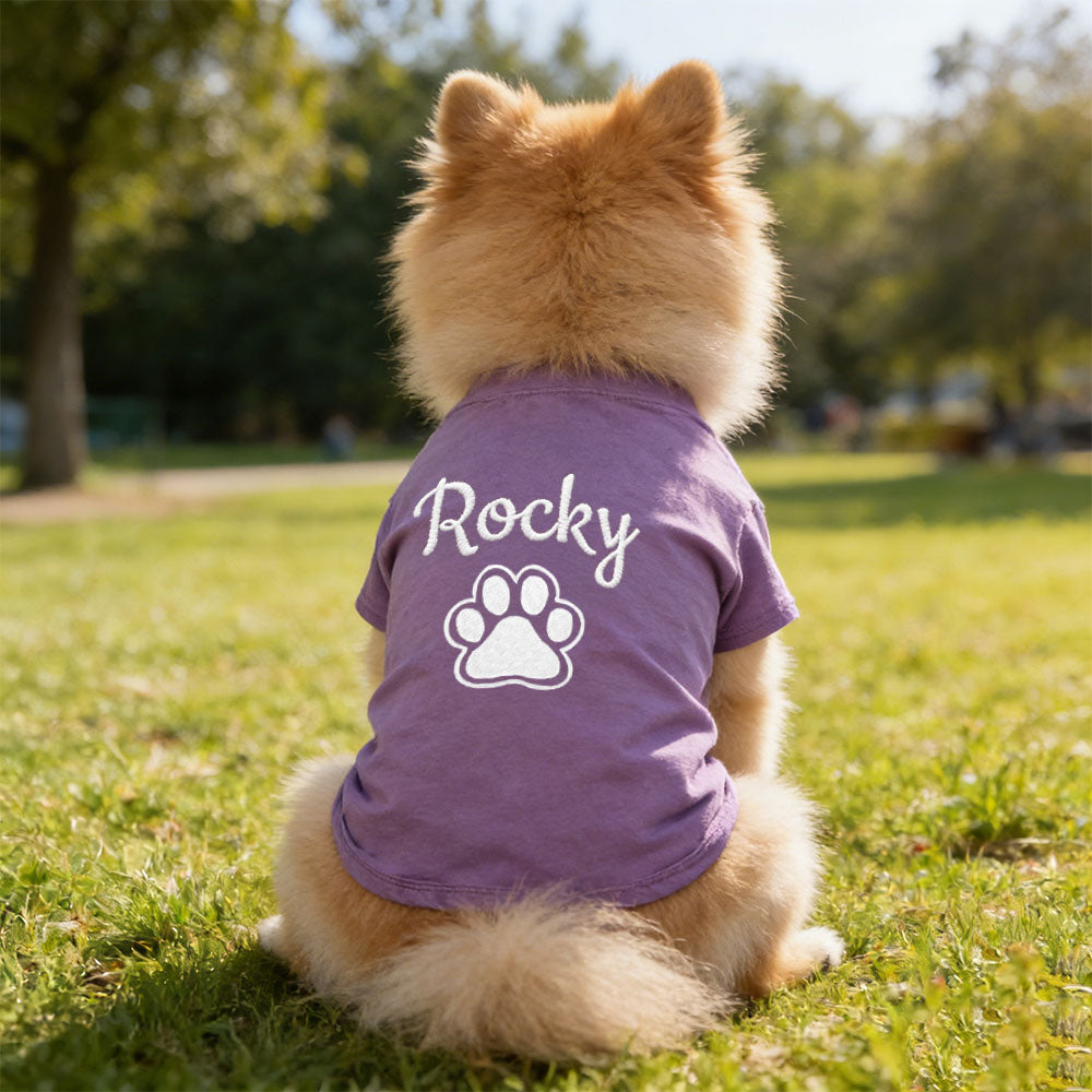 T-shirt personnalisé brodé avec nom pour animaux de compagnie | inCloth75