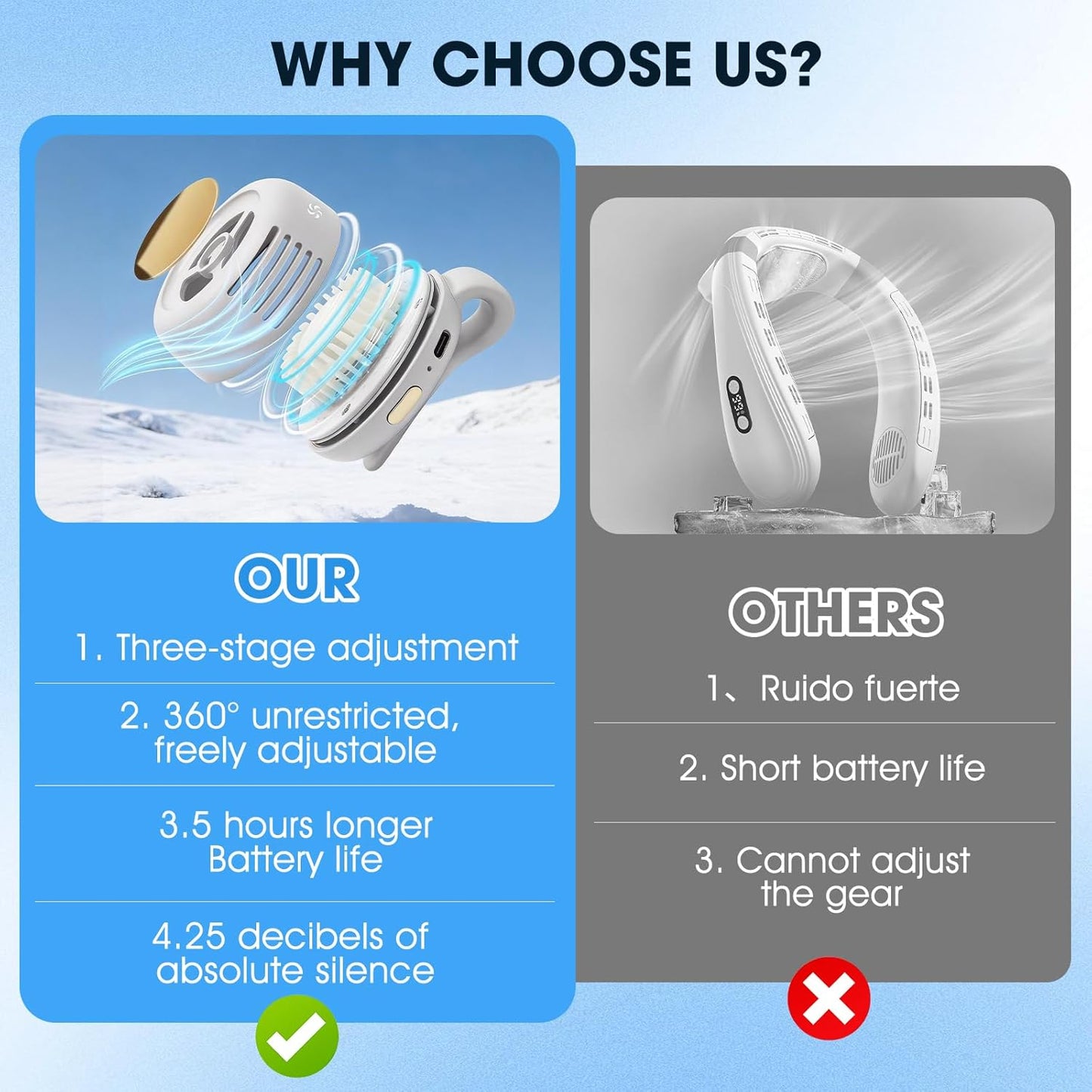 Clip de ventilateur portable silencieux sans pales