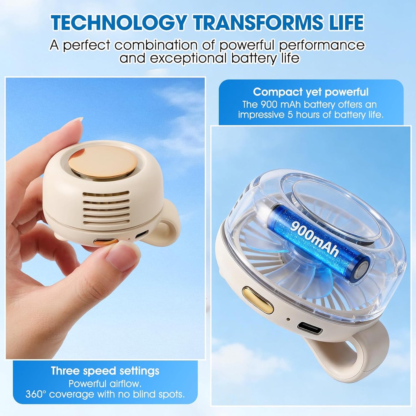 Clip de ventilateur portable silencieux sans pales