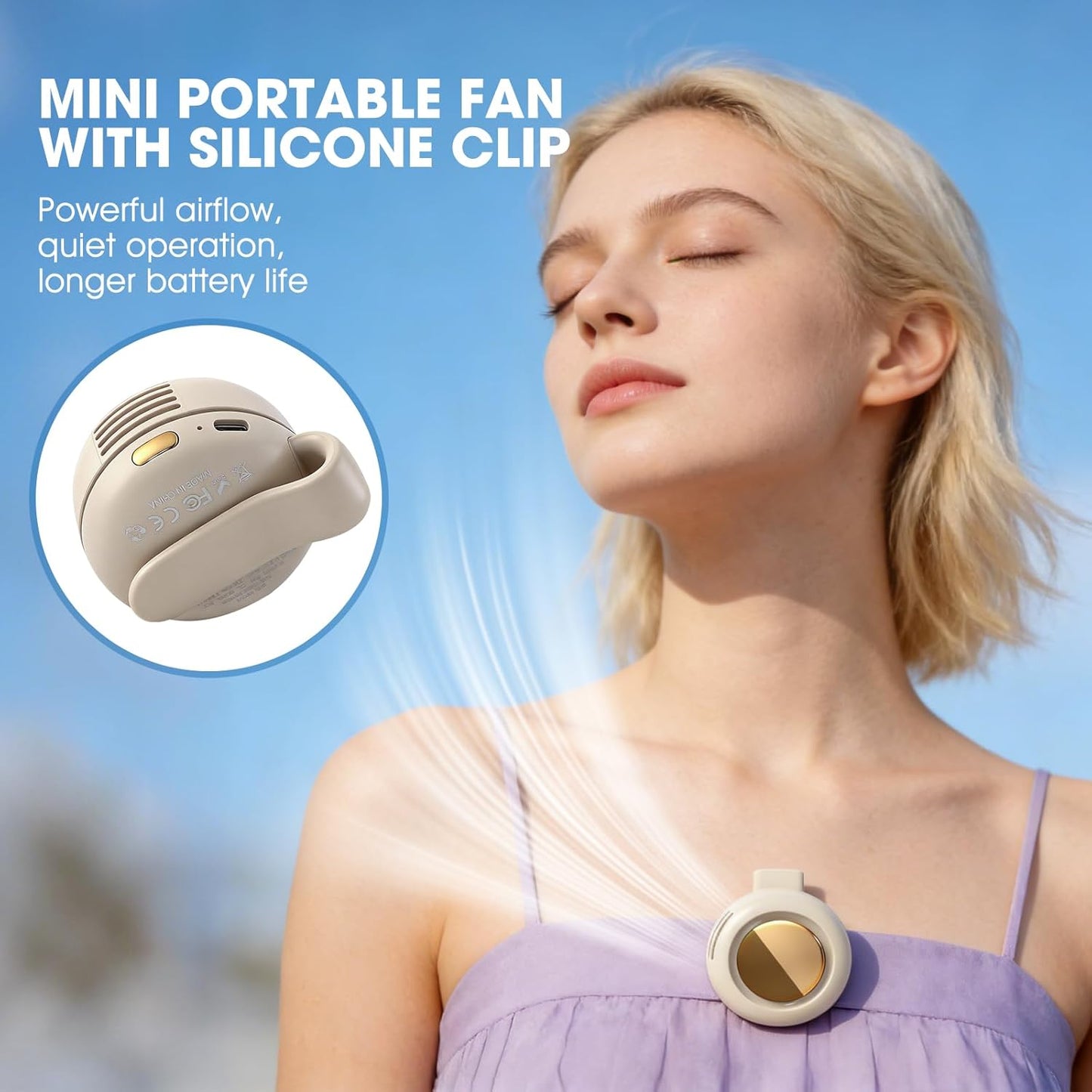 Clip de ventilateur portable silencieux sans pales