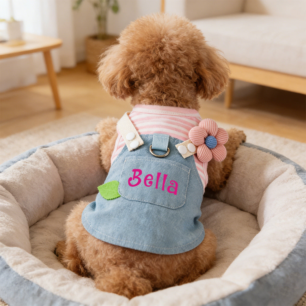 Robe Salopette en Jean Personnalisée pour Animaux de Compagnie | inCloth49