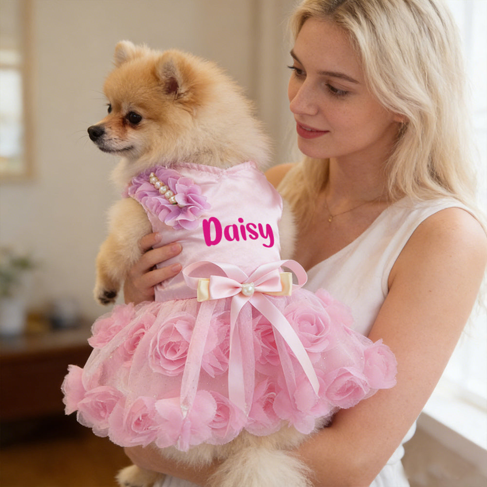 Robe de princesse personnalisée en satin pour animaux de compagnie | inCloth50