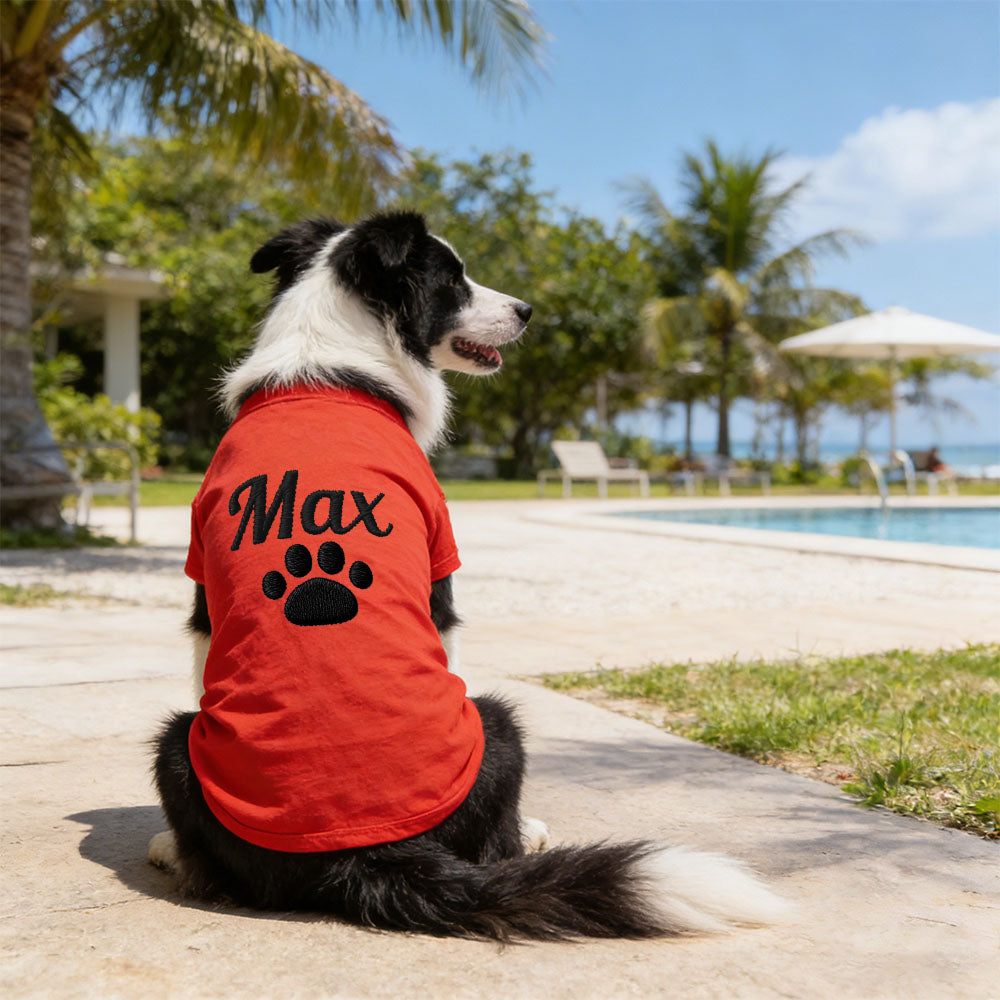 T-shirt personnalisé brodé avec nom pour animaux de compagnie | inCloth75
