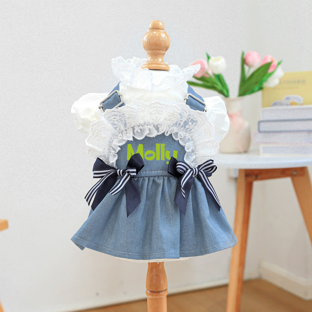 Salopette personnalisée en jean pour animaux de compagnie | inCloth18