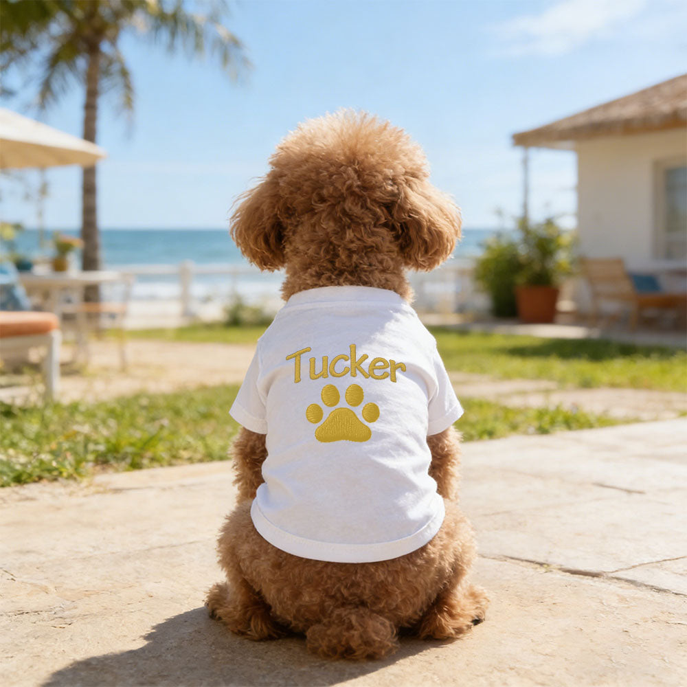 T-shirt personnalisé brodé avec nom pour animaux de compagnie | inCloth75
