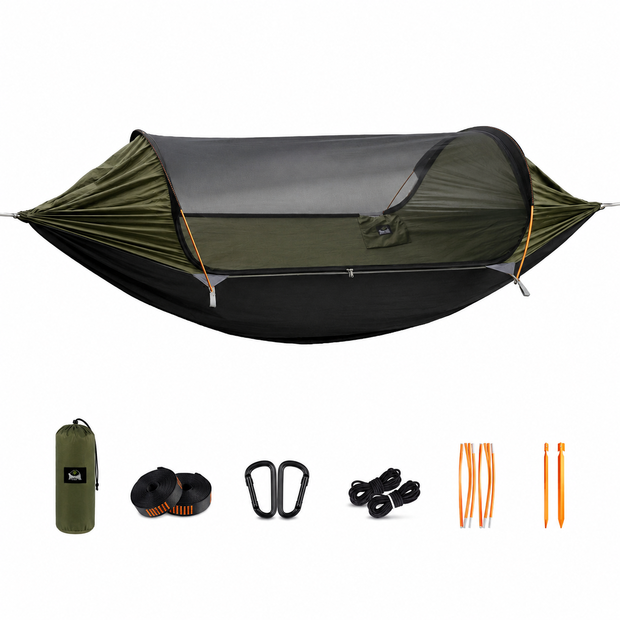 Tragbare Camping-Hängematte mit Moskitonetz – Strapazierfähige Fallschirm-Nylon-Hängematte