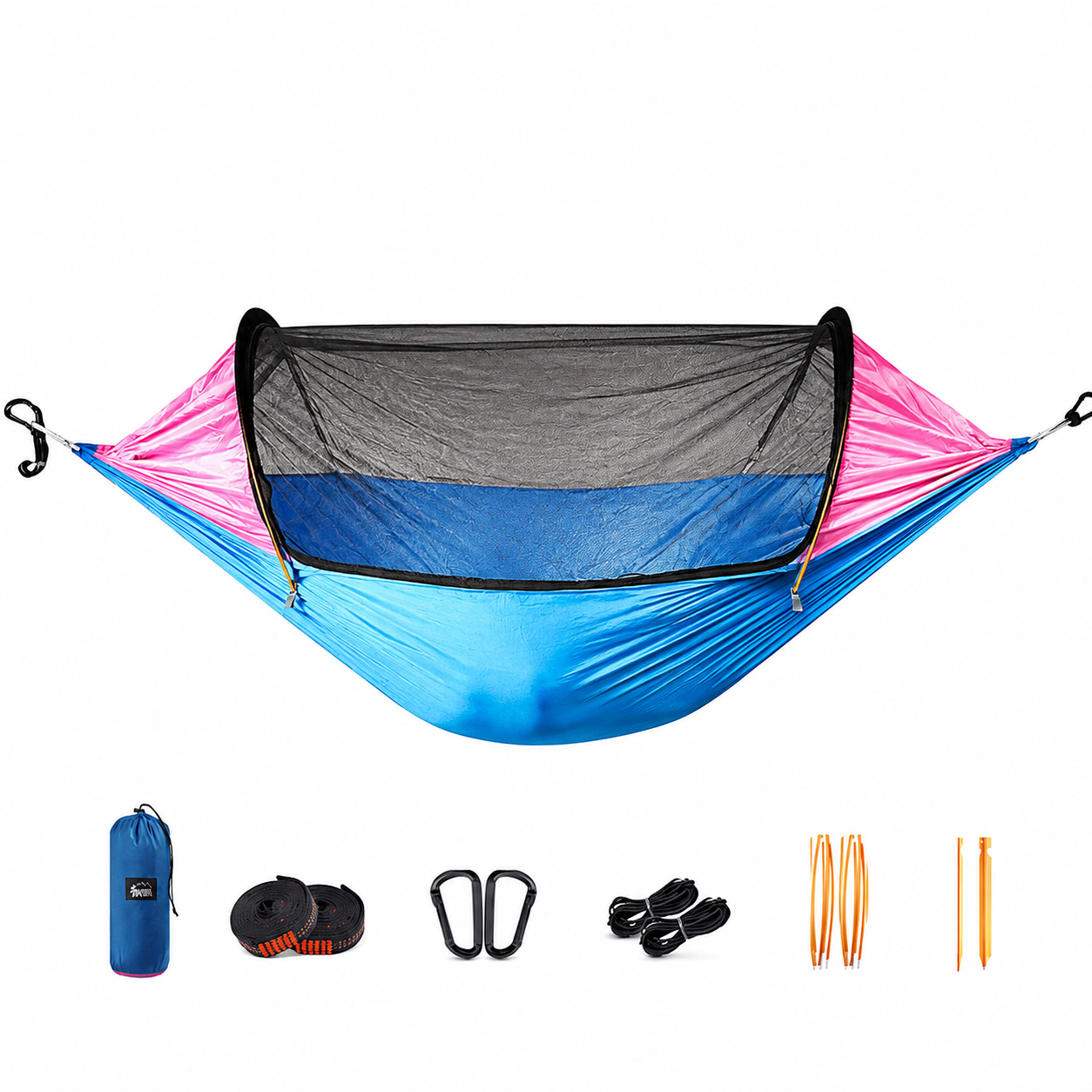 Tragbare Camping-Hängematte mit Moskitonetz – Strapazierfähige Fallschirm-Nylon-Hängematte