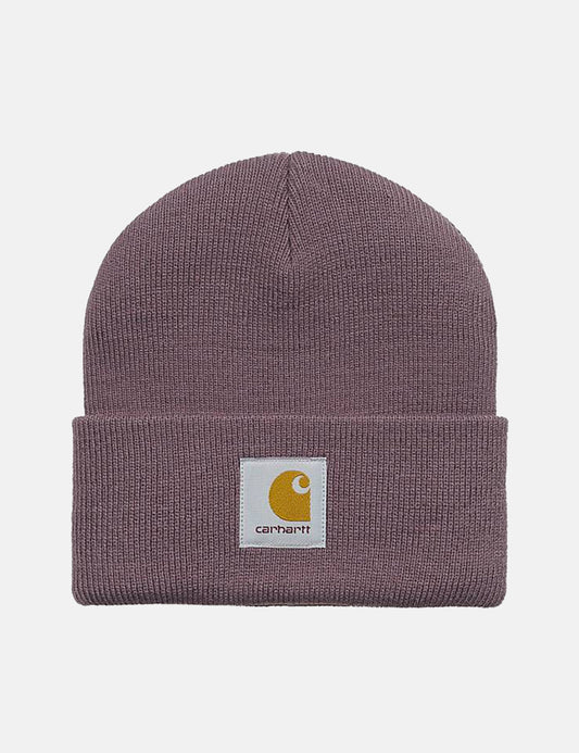 Bonnet court en tricot - Rose chardon brumeux