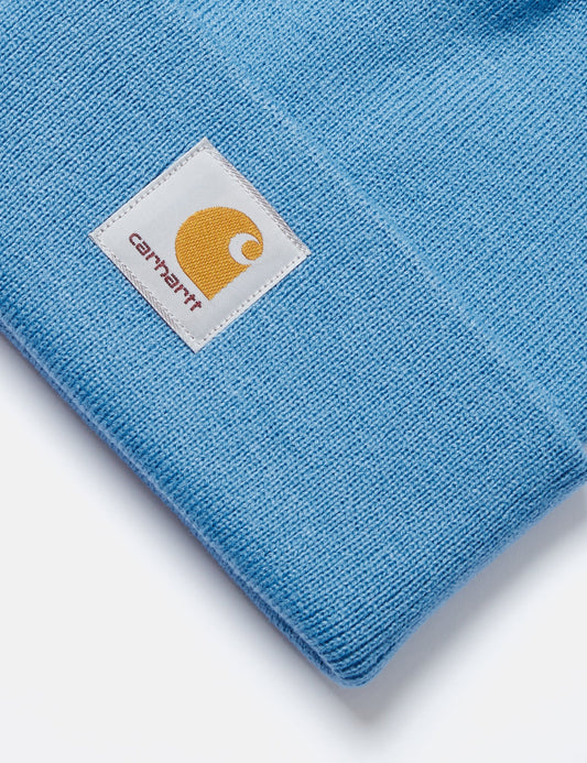 Bonnet court en tricot - Bleu piscine
