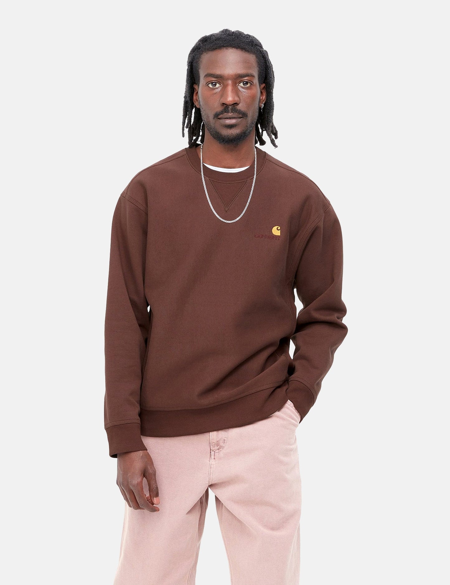 Sweat-shirt American Script - Bleu Gentiane