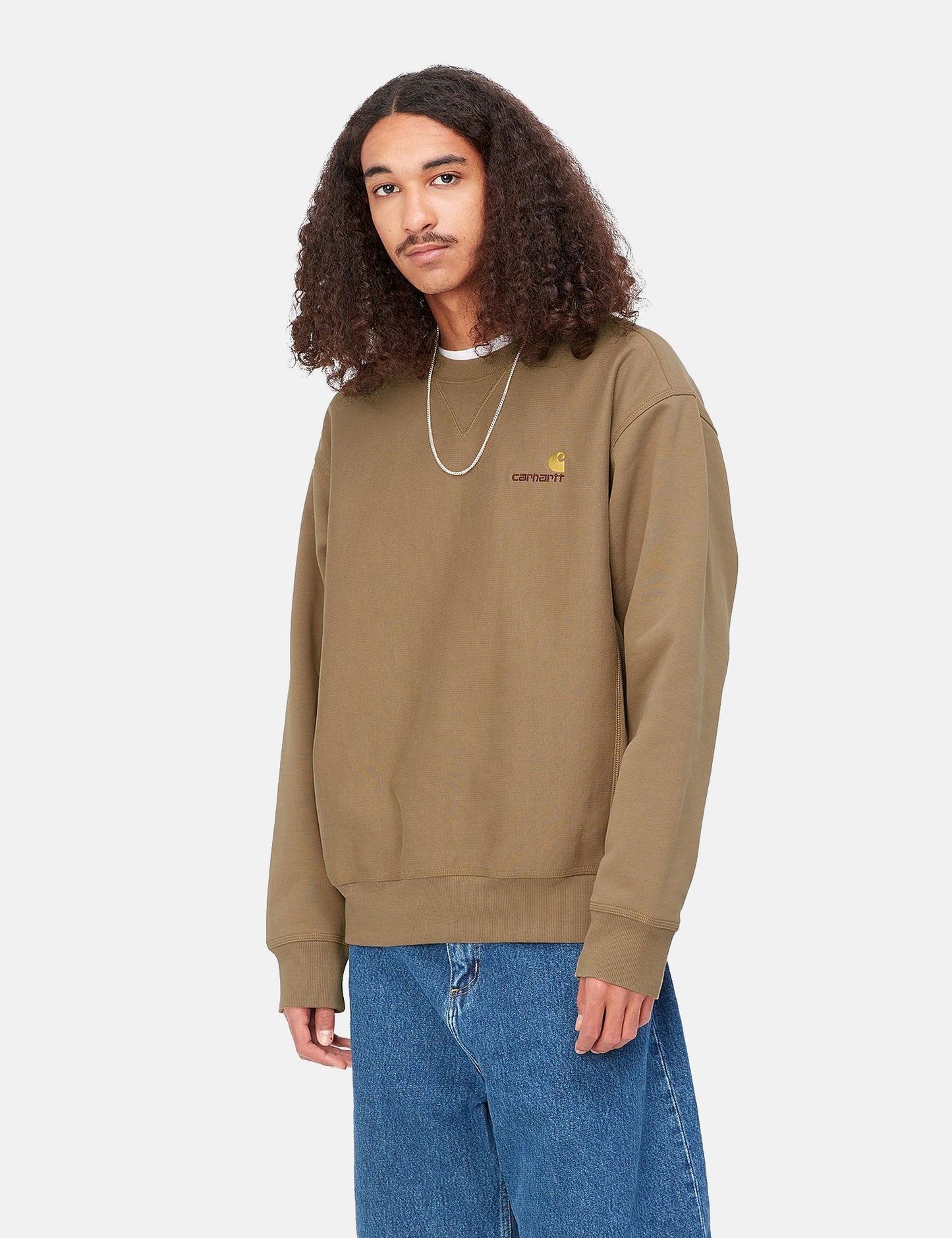 Sweat-shirt American Script - Vert botanique